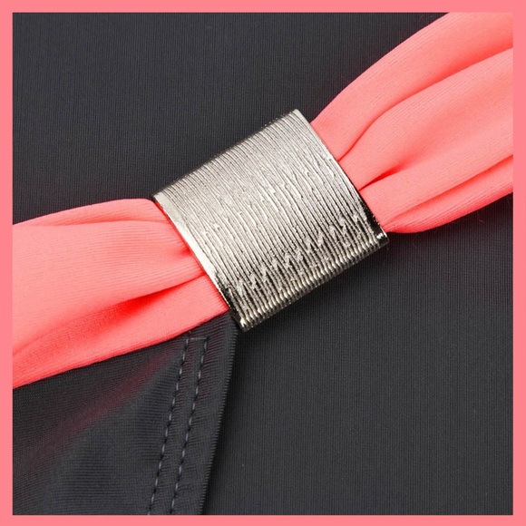 Grey & Coral w/ Silver Accents Low Waist Bikini - Picture 4 of 10